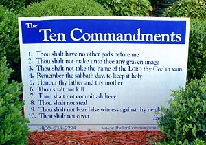 The Bozarth's Home, The Ten Commandments.