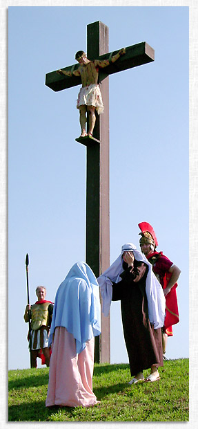 Crucifixion re-enactment.
