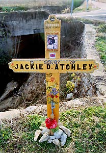 Cross "In Memory Of Jackie D. Atchley"