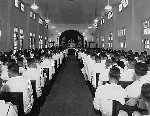 Sailors at religious services