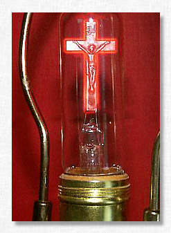 Lit Light Bulb-Crucifix.