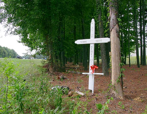 Reggie Redd Roadside Memorial Cross
