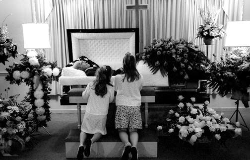 Granddaughters at Funeral Home